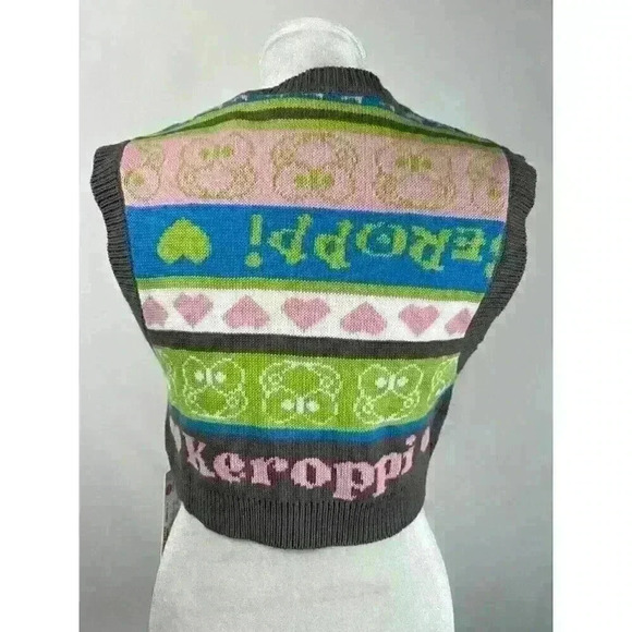 Sanrio Forever 21 x Hello Kitty and Friends Keroppi Cropped Knit Vest Size M - Picture 3 of 8